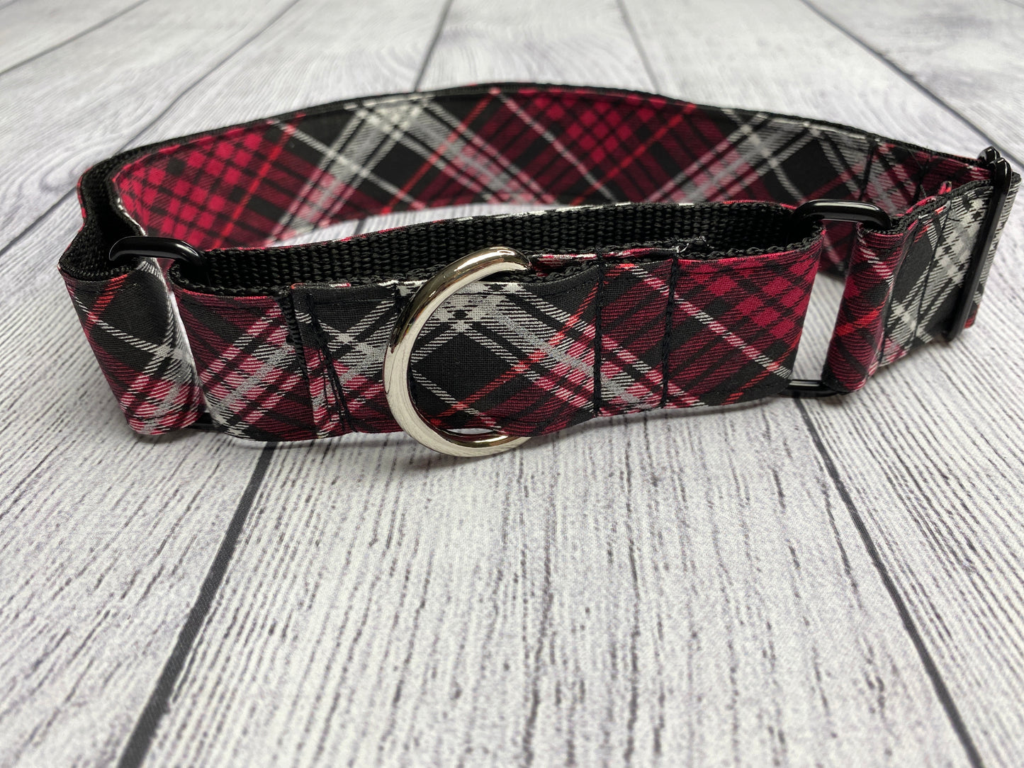 Red and Silver Plaid Martingale